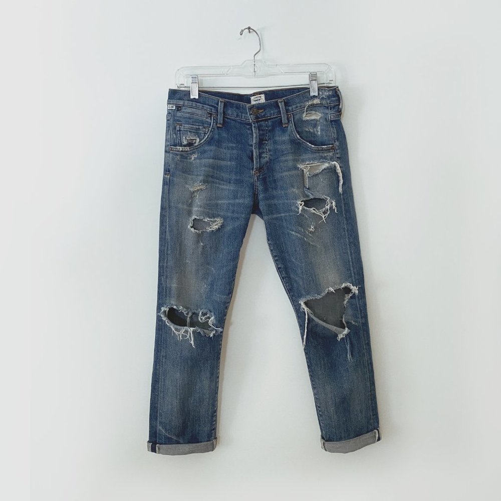 Citizens of Humanity Emerson Slim Fit Boyfriend Ankle Jeans Ultra Distressed